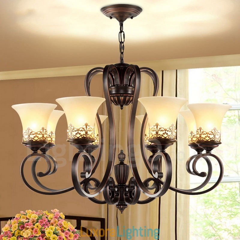 Designer Touch Decorative 8 Light Rustic Lodge Integrated Metal Chandelier