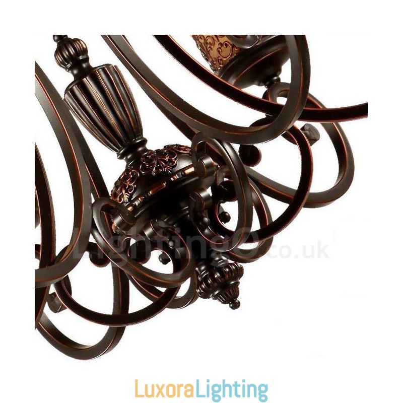 Designer Touch Decorative 8 Light Rustic Lodge Integrated Metal Chandelier