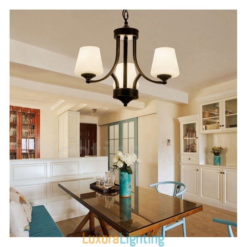 Designer Touch Decorative 3 Light Rustic Lodge Integrated Metal Chandelier