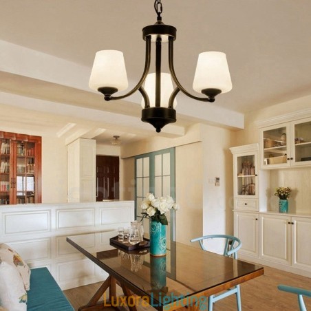 Designer Touch Decorative 3 Light Rustic Lodge Integrated Metal Chandelier