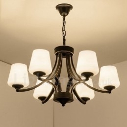 Designer Touch Decorative 6 Light Rustic Lodge Integrated Metal Chandelier