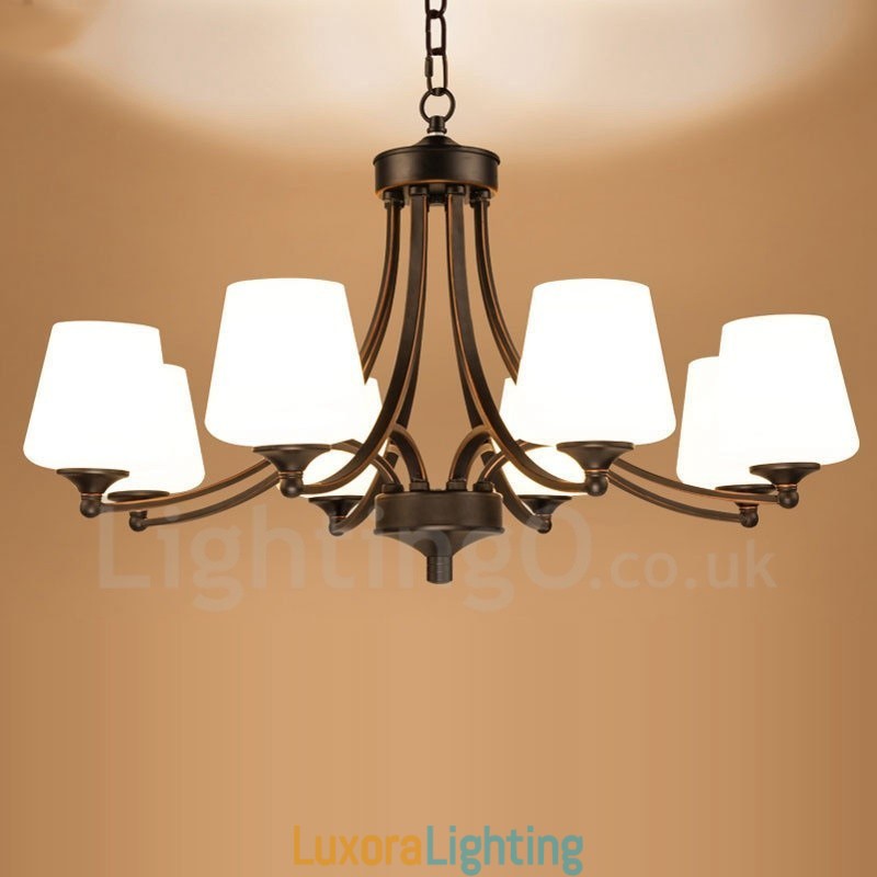 Designer Touch Decorative 8 Light Rustic Lodge Integrated Metal Chandelier