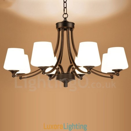 Designer Touch Decorative 8 Light Rustic Lodge Integrated Metal Chandelier