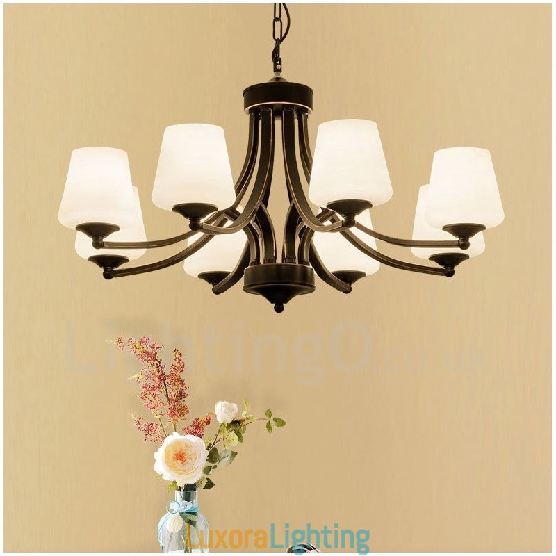 Designer Touch Decorative 8 Light Rustic Lodge Integrated Metal Chandelier