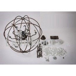 Designer Touch Decorative Diameter 60CM 80CM Vintage Crystal Painting Metal Chandelier Rusty Colour Pendant Light