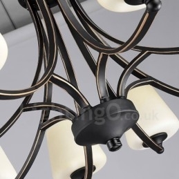 Designer Touch Decorative 8 Light Rustic Lodge Integrated Metal Chandelier