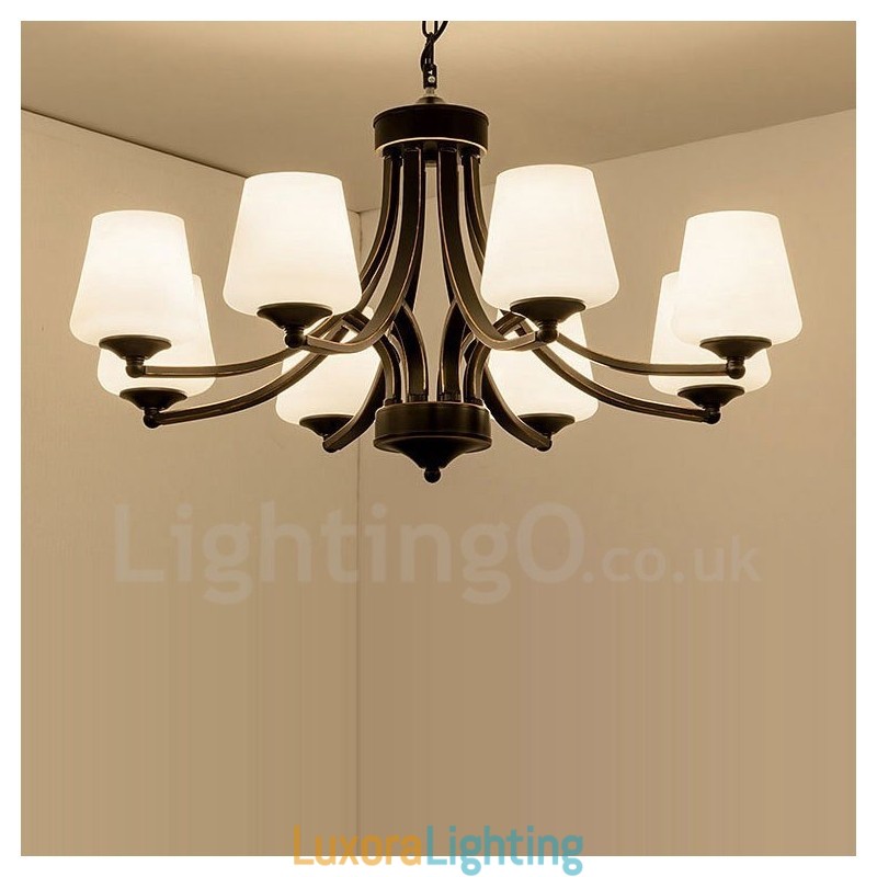 Designer Touch Decorative 8 Light Rustic Lodge Integrated Metal Chandelier