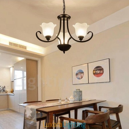 Designer Touch Decorative 3 Light Rustic Lodge Integrated Metal Chandelier