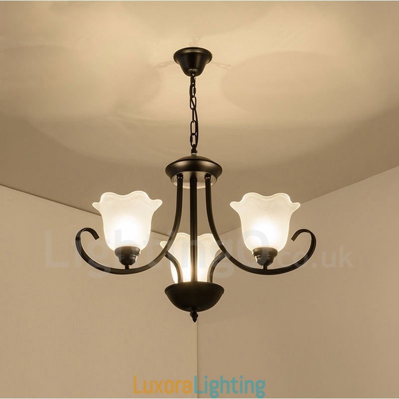 Designer Touch Decorative 3 Light Rustic Lodge Integrated Metal Chandelier