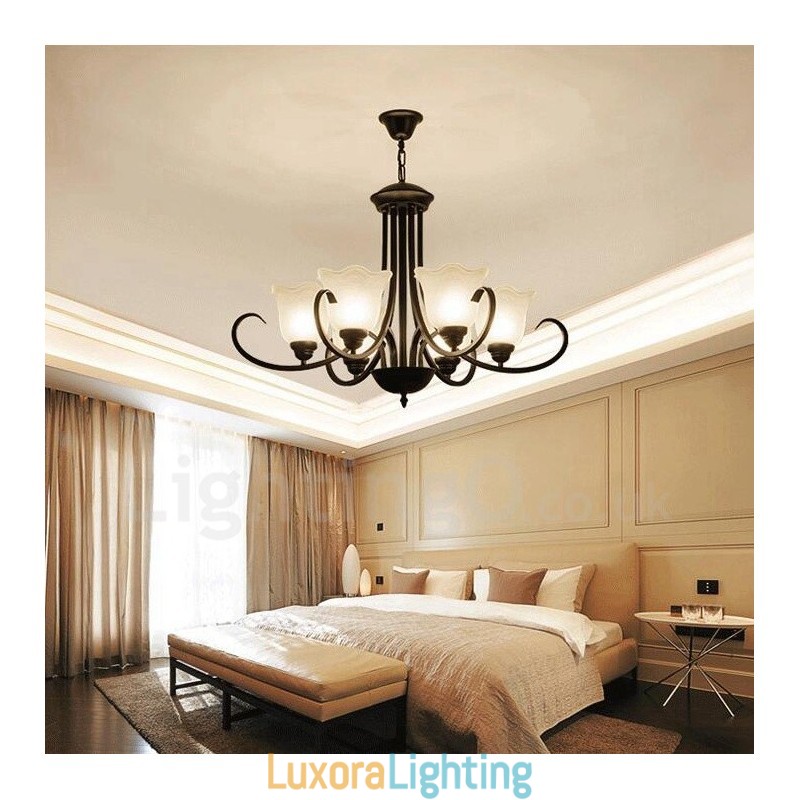 Designer Touch Decorative 6 Light Rustic Lodge Integrated Metal Chandelier
