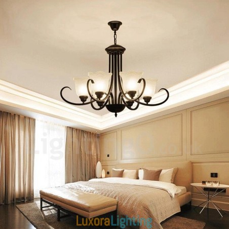 Designer Touch Decorative 6 Light Rustic Lodge Integrated Metal Chandelier