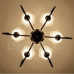 Designer Touch Decorative 6 Light Rustic Lodge Integrated Metal Chandelier