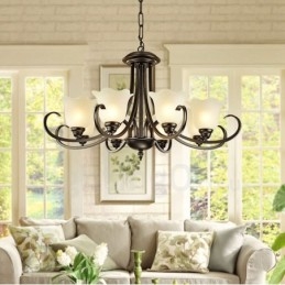 Designer Touch Decorative 8 Light Rustic Lodge Integrated Metal Chandelier