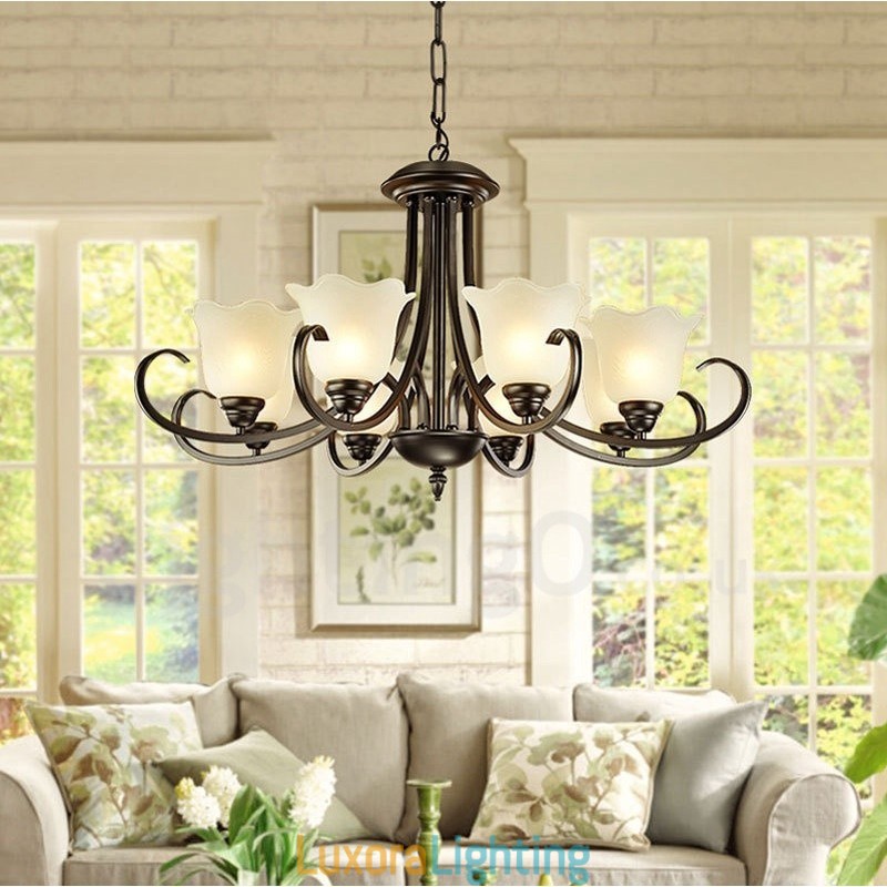 Designer Touch Decorative 8 Light Rustic Lodge Integrated Metal Chandelier