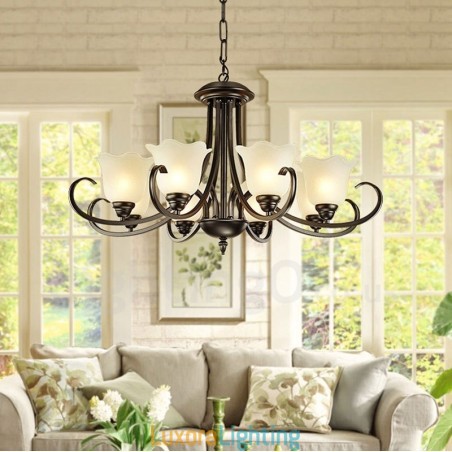 Designer Touch Decorative 8 Light Rustic Lodge Integrated Metal Chandelier