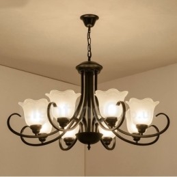 Designer Touch Decorative 8 Light Rustic Lodge Integrated Metal Chandelier