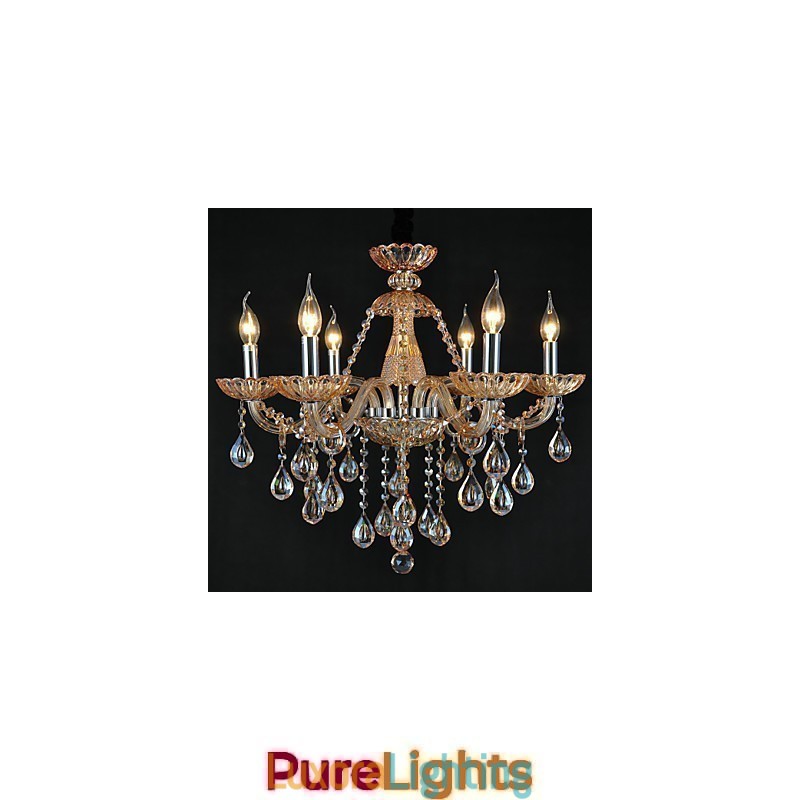 Designer Touch Decorative Chandelier Crystal Traditional Classic Glass 6 Light