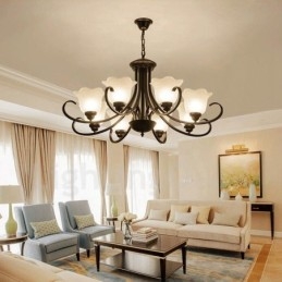 Designer Touch Decorative 8 Light Rustic Lodge Integrated Metal Chandelier