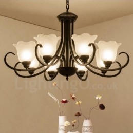 Designer Touch Decorative 8 Light Rustic Lodge Integrated Metal Chandelier