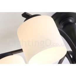 Designer Touch Decorative 5 Light Country Integrated Metal Chandelier with Glass Shade