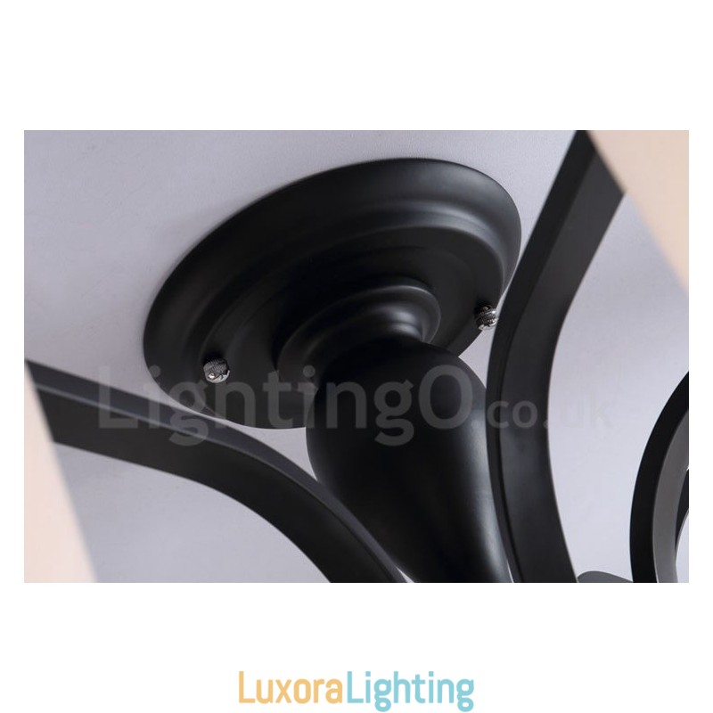 Designer Touch Decorative 8 Light Country Integrated Metal Chandelier with Glass Shade