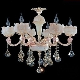 Designer Touch Decorative European Style Zinc Alloy Crystal Pendant lamps And Natural Jade