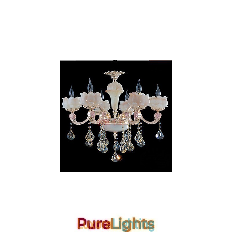 Designer Touch Decorative European Style Zinc Alloy Crystal Pendant lamps And Natural Jade