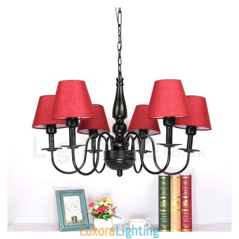 Designer Touch Decorative 6 Light Mediterranean Style Integrated Metal Chandelier