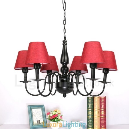 Designer Touch Decorative 6 Light Mediterranean Style Integrated Metal Chandelier