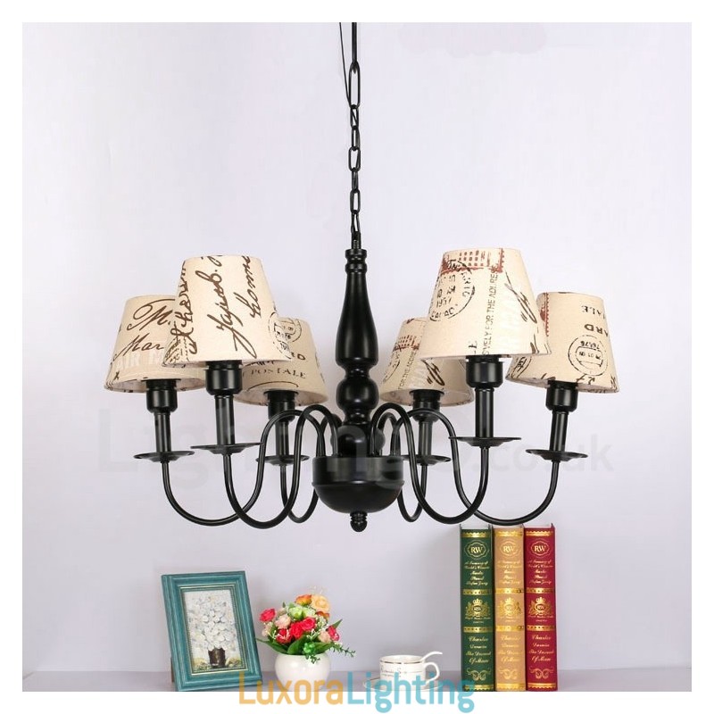 Designer Touch Decorative 6 Light Mediterranean Style Integrated Metal Chandelier