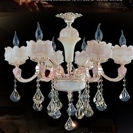 Designer Touch Decorative European Style Zinc Alloy Crystal Pendant lamps And Natural Jade