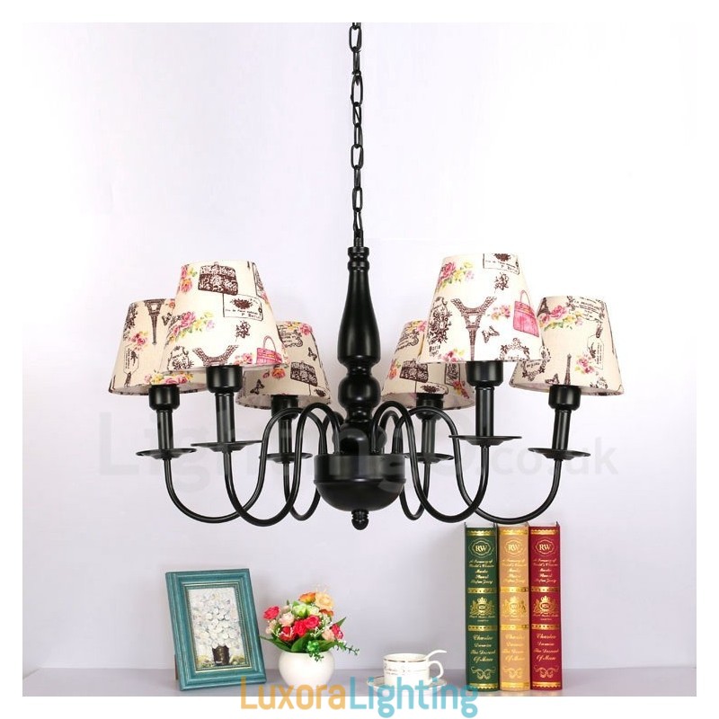 Designer Touch Decorative 6 Light Mediterranean Style Integrated Metal Chandelier