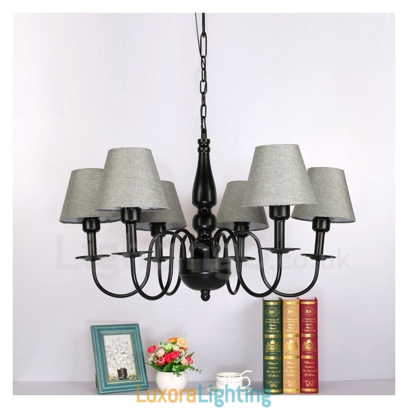 Designer Touch Decorative 6 Light Mediterranean Style Integrated Metal Chandelier