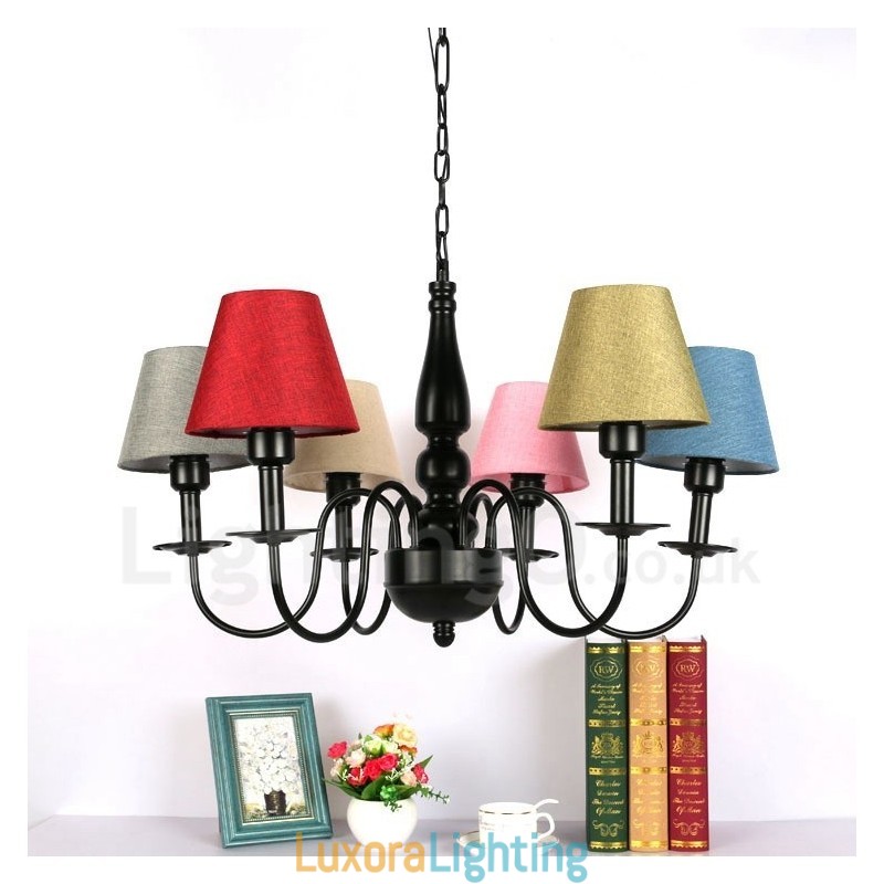 Designer Touch Decorative 6 Light Mediterranean Style Integrated Metal Chandelier