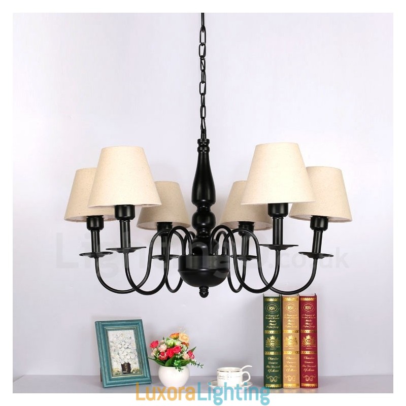 Designer Touch Decorative 6 Light Mediterranean Style Integrated Metal Chandelier