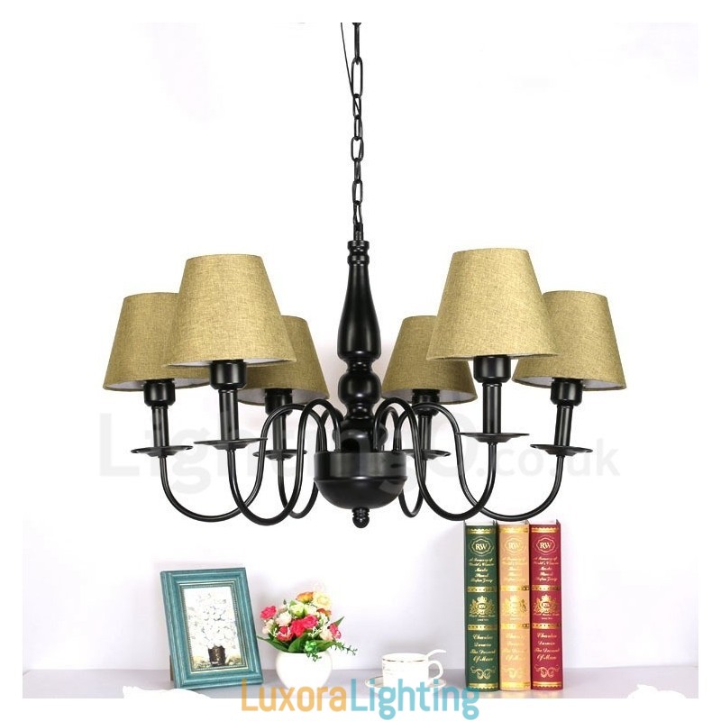 Designer Touch Decorative 6 Light Mediterranean Style Integrated Metal Chandelier