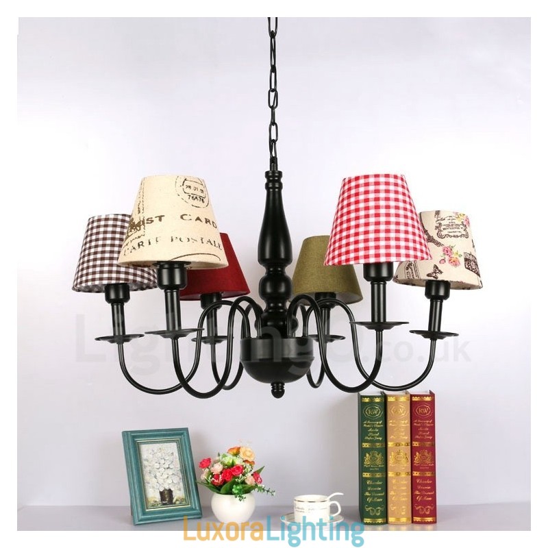 Designer Touch Decorative 6 Light Mediterranean Style Integrated Metal Chandelier