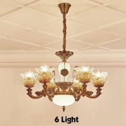 Designer Touch Decorative 6 Light Traditional Classic Integrated Metal Chandelier