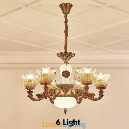 Designer Touch Decorative 6 Light Traditional Classic Integrated Metal Chandelier