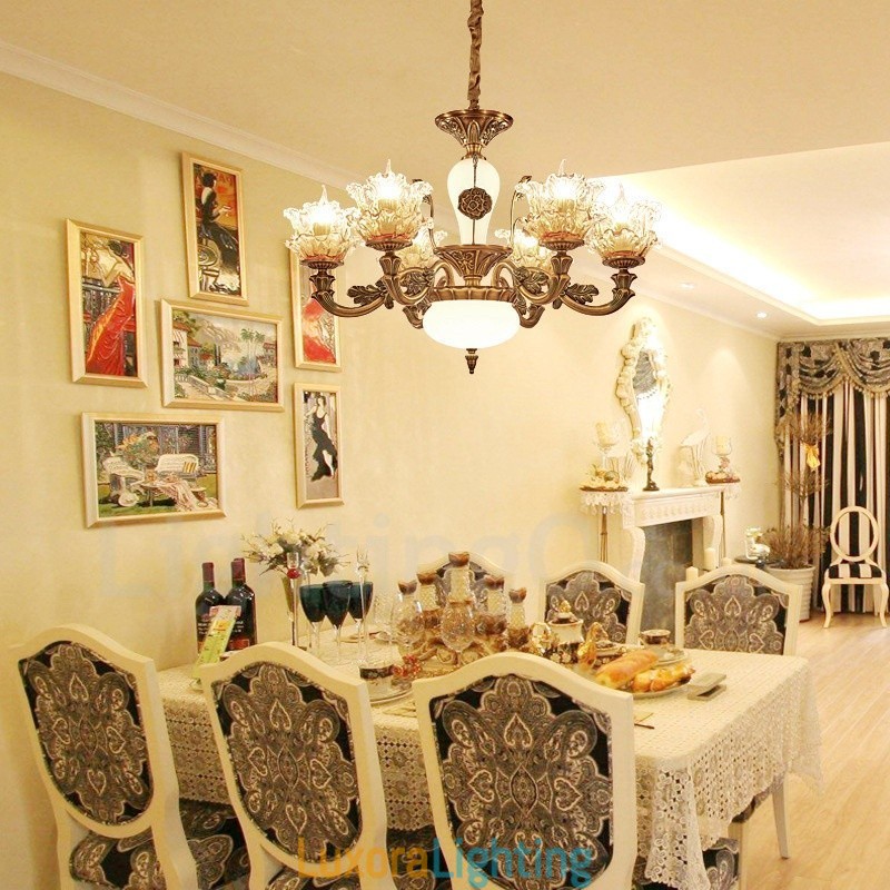 Designer Touch Decorative 6 Light Traditional Classic Integrated Metal Chandelier