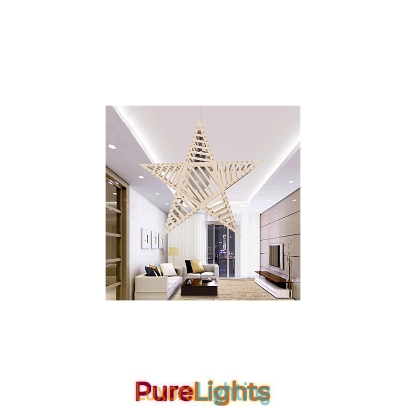 Designer Touch Decorative Vintage Five pointed Star Wood Chandelier