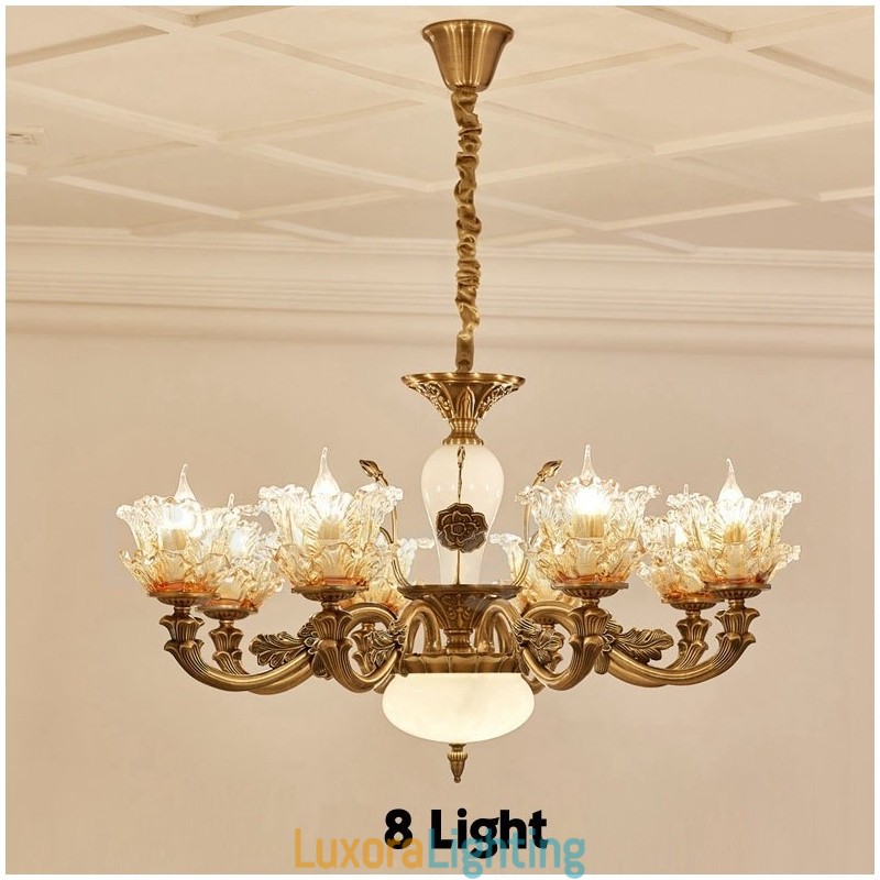 Designer Touch Decorative 8 Light Traditional Classic Integrated Metal Chandelier