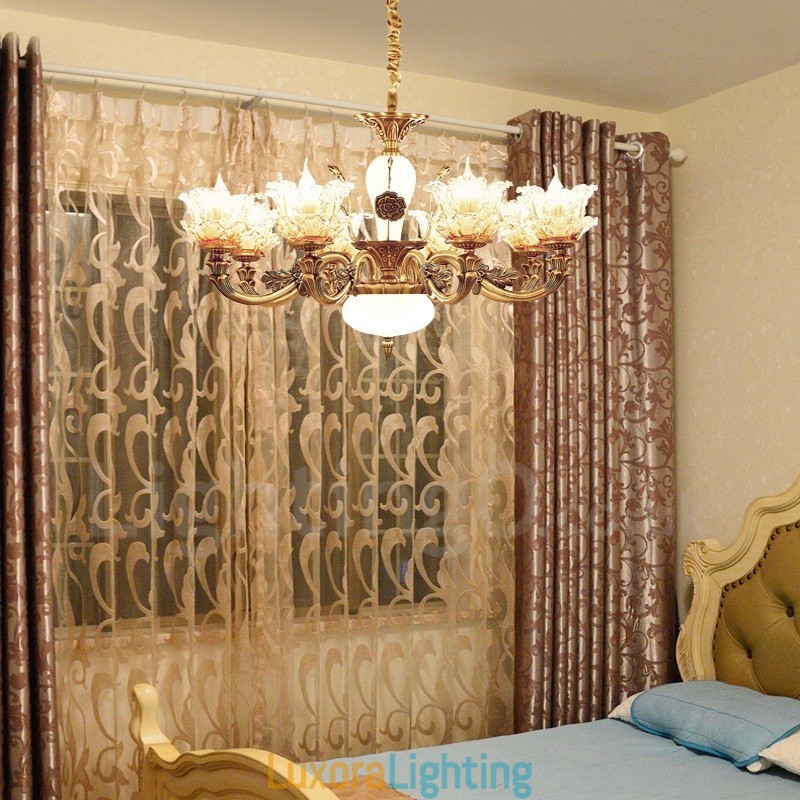 Designer Touch Decorative 8 Light Traditional Classic Integrated Metal Chandelier