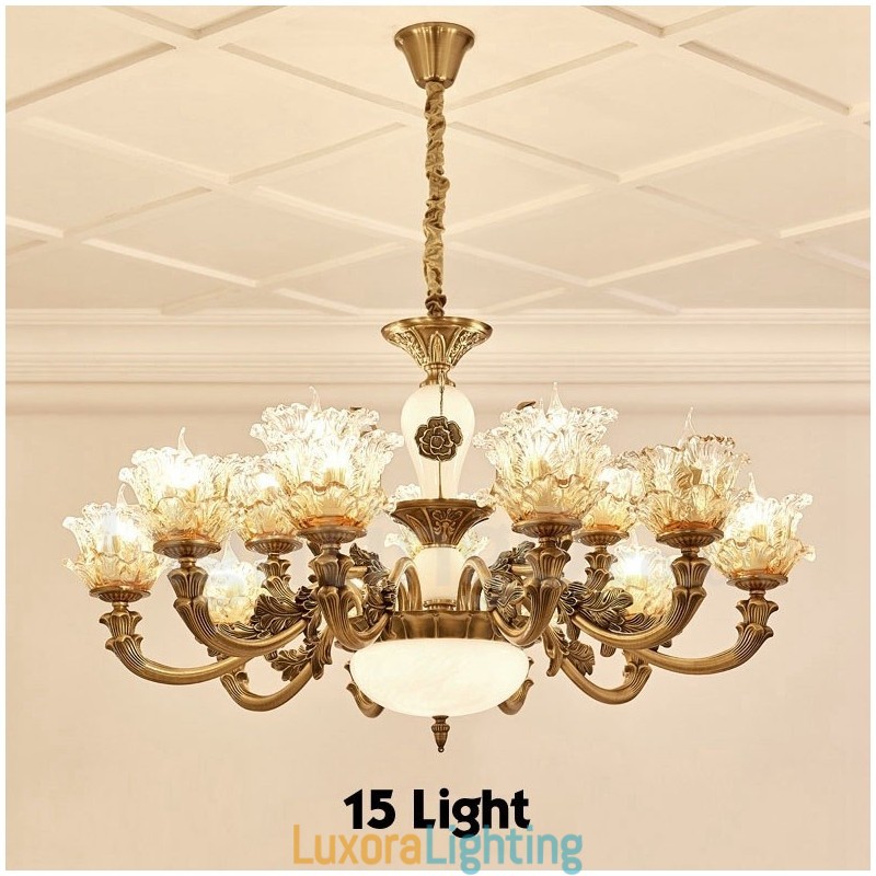 Designer Touch Decorative 15 Light Traditional Classic Integrated Metal Chandelier