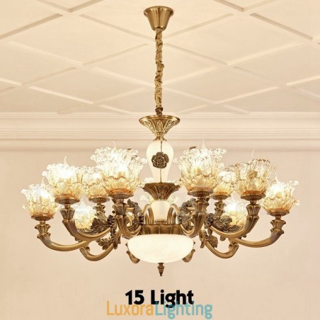 Designer Touch Decorative 15 Light Traditional Classic Integrated Metal Chandelier