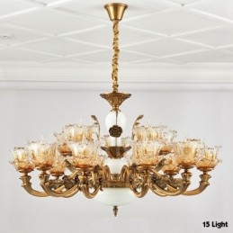 Designer Touch Decorative 15 Light Traditional Classic Integrated Metal Chandelier