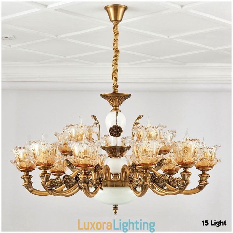 Designer Touch Decorative 15 Light Traditional Classic Integrated Metal Chandelier