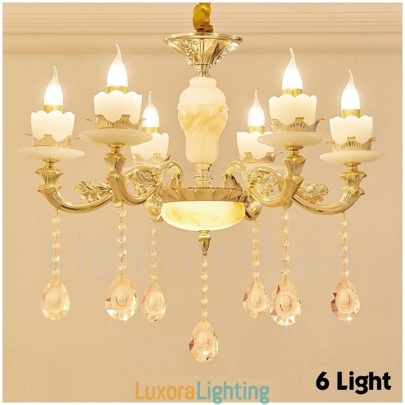 Designer Touch Decorative 6 Light Traditional Classic Integrated Metal Chandelier