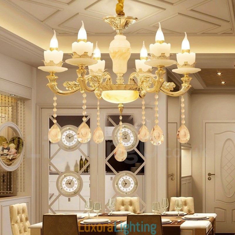 Designer Touch Decorative 6 Light Traditional Classic Integrated Metal Chandelier