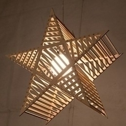 Designer Touch Decorative Vintage Five pointed Star Wood Chandelier